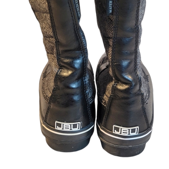 JBU by Jambu Black Herringbone Lorna Encore Faux Fur Tall Lace Up Snow Boot 6.5 - Picture 3 of 10